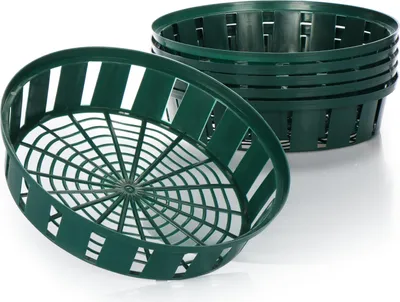 Produktbild von COM-FOUR® 6x Pflanzkörbe für Blumenzwiebeln, Anzucht-Pflanzschale zum Einpflanzen und Aufbewahren von Zwiebelpflanzen, großer grüner Zwiebelkorb