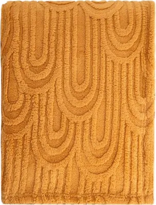 Produktbild von HOMLA DARIN weiche senfgelbe Decke mit Strukturmuster 150x200 cm