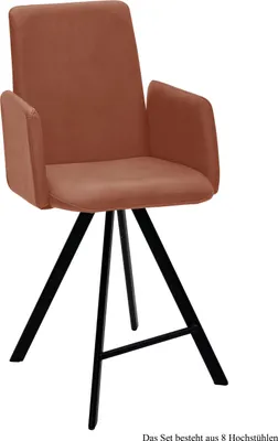 Produktbild von Thekenstuhl (8er-Set) Deerdre 52x109x60 Schwarz/Cognac