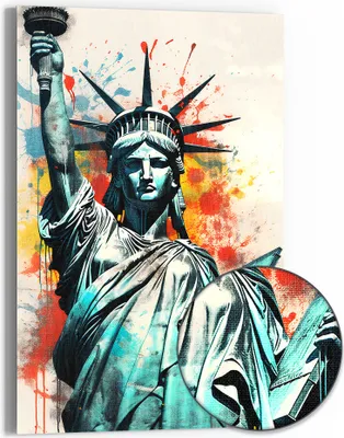 Produktbild von DEQOART Hybrid Leinwand Bild 60x90 cm 'Dynamische Freiheitskunst' Wandbild Glas flach modern