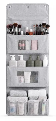 Hängeorganizer 3 Fächer, Vliesstoff, grau, 90x40 cm