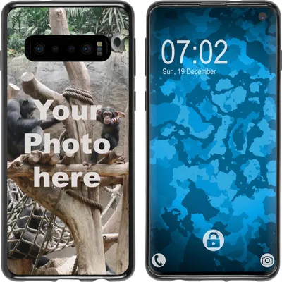 Produktbild von PhoneNatic Case kompatibel mit Galaxy S10 Personalisierte Handyhülle  schwarz zum selbst gestalten mit eigenem Foto