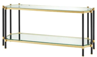 Produktbild von Casa Padrino Wohnzimmer Konsolentisch Gold / Schwarz 169 x 53,5 x H. 75,5 cm - Luxus Konsole