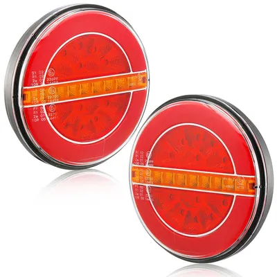 Productafbeelding van LED achterlichten aanhanger, rond, 2 stuks, 12/24V waterdicht