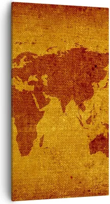 Produktbild von Bild auf Leinwand - Leinwandbild - Alte Karte Kontinente Reisen Welt - 55x100cm - Wand Bild - Wanddeko - Leinwanddruck - Bilder - Kunstdruck - Leinwand bilder - Wandkunst - PA55x100-0396