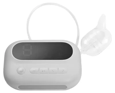 Produktbild von Elektrischer Nasensauger fuer Babys, wiederaufladbarer Nasensauger, Nasenreiniger mit 2 Silikonaufsaetzen und Saugstaerken, integrierter Taschenlampe und Musik