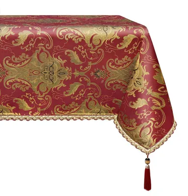 Immagine prodotto di Tovaglia con frange, 140x240 cm, rettangolare, color borgogna