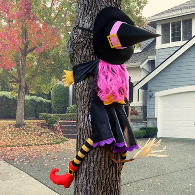 Obrázok produktu pre Dekorácia na Halloween "Crashing Witch", výška 130 cm