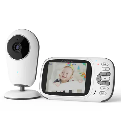 Produktbild von Babyphone 3,2-Zoll-Bildschirm, 8 Schlaflieder, Temperaturerkennungs, VOX-Funktion, 2-Wege-Dialog, Temperaturüberwachung, automatische Nachtsicht