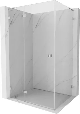 Image de Mexen Lunar L Duschkabine, schwenkbar, links, 100 x 80 cm, transparent, chrom - 834L-100-080-01-00-L