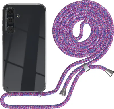 Produktbild von EAZY CASE Handykette kompatibel mit Samsung Galaxy A35, Handyhülle mit Umhängeband, Handykordel, Schutzhülle Clear, Band in Bunt