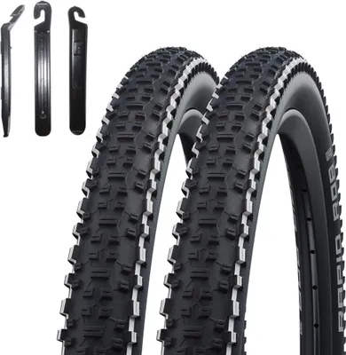 Produktbild von 2 x Schwalbe Rapid Rob weißer Streifen 57-622 (29 x 2.25) inkl. 3 Reifenheber