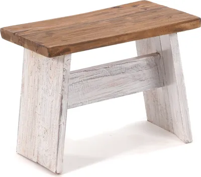 Produktbild von SITZBÄNKCHEN "SCHEMEL 40" | Mahagoni, 31x40x25cm | Fußhocker | Farbe: 05 weiß-natur