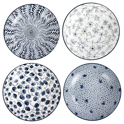 Immagine prodotto di Set di 4 piatti piani in Vetroceramica con motivo floreale