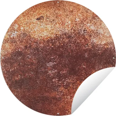 Obrázok produktu pre MuchoWow® Záhradný plagát - Vonkajší plagát hovädzieho dobytka - Oceľ - hrdza - plech - 150x150x0.2cm - Záhradná dekorácia Okrúhly plagát vonku