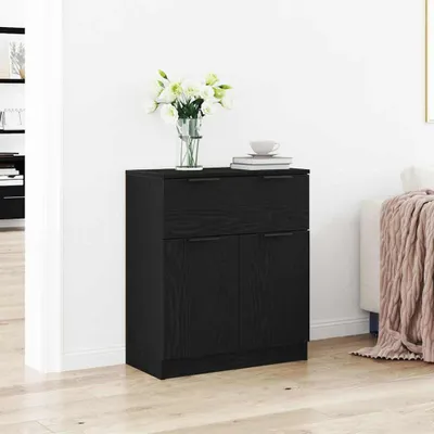 Obrázek produktu pro vidaXL Příborník se zásuvkami černý 60 x 30 x 70 cm materiál na bázi dřeva