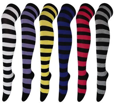 Produktbild von Overknee-Socken Kniestrümpfe Damensocken - Lang - 6 Paar - Schwarz - Für Damen und Mädchen