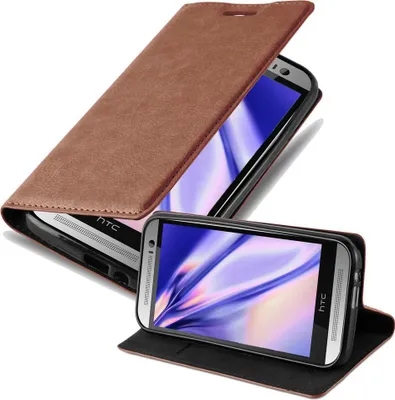 Produktbild von Cadorabo Hülle für HTC ONE M8 Schutz Hülle in Braun Handyhülle Etui Case Cover Magnetverschluss
