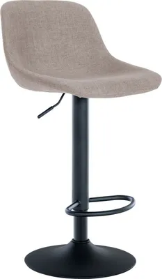 Produktbild von Moderner Barhocker Loft taupe Stoff höhenverstellbar Sitzhöhe 58-82 cm mit Fußstütze