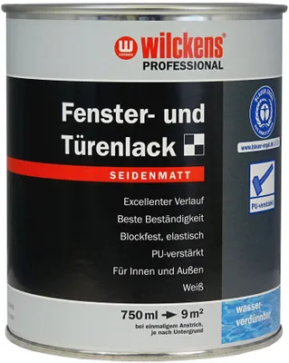 Produktbild von Wilckens Professional Fenster- & Türenlack seidenmatt, 750 ml, Weiß