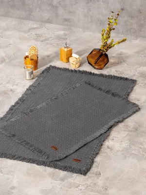 Produktbild von Mijolnir, Bath Rug - Anthracite, Badematten-Set (2 Stück), Anthrazit, 100% BAUMWOLLE, 75 x 125 cm