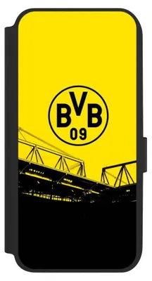 Produktbild von NIVOCASE Klapphülle für Samsung Galaxy A14 5G  Handyhülle aus Kunst Leder NIVOflip schwarz BVB Borussia Dortmund Fanartikel