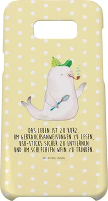 Produktbild von Mr. & Mrs. Panda Samsung Galaxy S8 plus Handyhülle  Robbe Sherlock - Gelb Pastell - Geschenk, Handy, Lustige Sprüche, Cover, Case, Hülle