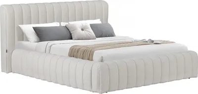 Immagine prodotto di Letto matrimoniale in tessuto "Tignes" con contenitore - 160 x 200 cm - Beige