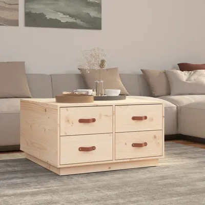 Immagine prodotto di Tavolino The Living Store 80x80x45 cm in legno di pino massiccio