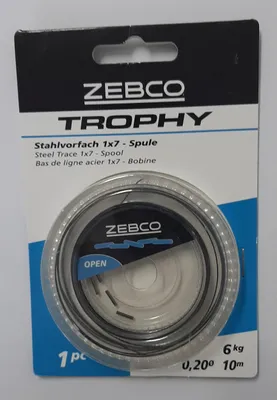 Produktbild von Zebco Trophy Stahlvorfach Hechtvorfach DIY 1x7 Spule 10m 6kg