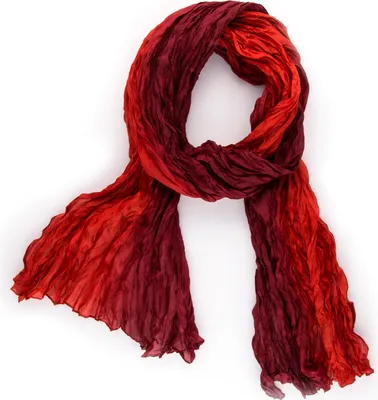 Produktbild von Knitterschal Halstuch Schal XXL rot dunkelrot Farbverlauf Seide 180x90cm