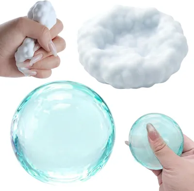 Productafbeelding van Knijpbal - Set van 2 - Druivenstressbal - Zacht - Kokosolie squishy
