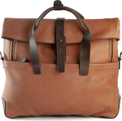 Produktbild von HAROLD'S Leder Schultertasche Laptoptasche mit Laptopfach Mount Businessbag Cognac braun