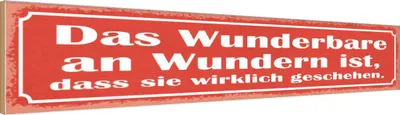 Produktbild von vianmo Holzschild 10x46 cm das Wunderbare an Wundern ist Dekoration