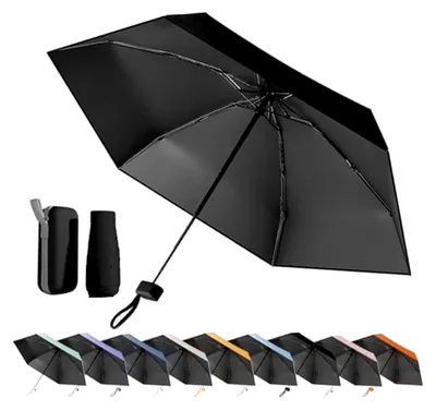 Produktbild von Kompakter Regenschirm mit UV-Schutz, Mini-Regenschirm, tragbar und ultraleicht