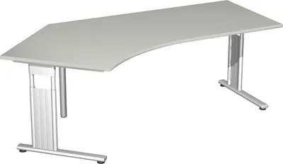 Produktbild von Geramöbel Schreibtisch 135° links feste Höhe, 2166x1130x720, Ahorn/Silber, S-618315-AS