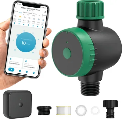 Produktbild von Bewässerungscomputer WLAN,SEC 24 Bewässerungsuhr mit Wi-Fi Hub und Smart APP Fernsteuerung,Automatischer Bewässerungstimer für Garten,Alexa Sprachsteu