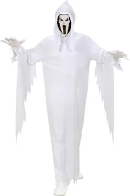 Produktbild von Schreiender Geist Halloween-Herrenkostüm weiss