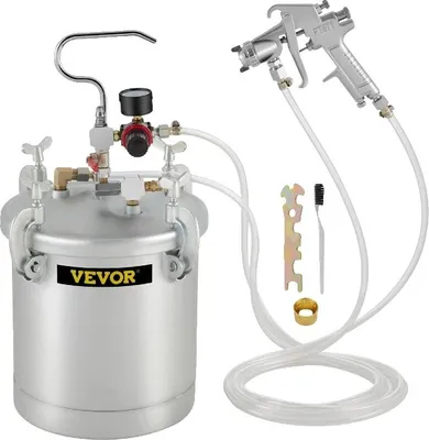 Immagine prodotto di Vasca di verniciatura a pressione, capacità 10 litri, funzionamento pneumatico, inclusa pistola a spruzzo