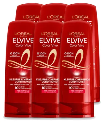 Image de 6 x Après-shampooing L'Oréal Elvive Color Vive pour cheveux colorés, 200 ml - Pack économique - 6 pièces
