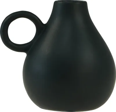 Produktbild von Keramikvase mit Henkel für Trockenblumen und Tischdeko