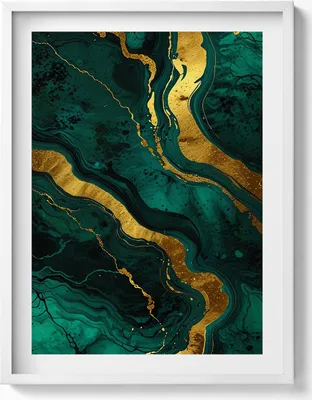 Produktbild von Glamour Textur mit Gold– Wandbild mit Rahmen – Gerahmtes Bild  – Wanddekoration – 60x80 cm –  Weiß Rahmen