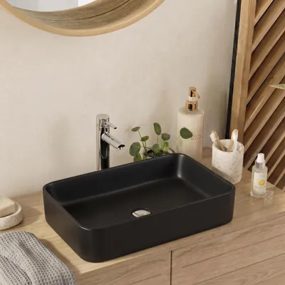 Immagine prodotto di Lavabo da appoggio rettangolare in Vetroceramica bianca SADDY 60x37cm