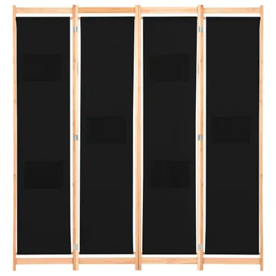 Immagine prodotto di Divisorio a 4 Pannelli Nero 160x170x4 cm in Tessuto