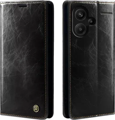 Produktbild von Handyhülle für Xiaomi Redmi Note 13 Pro+ 5G Kunstleder Flip Cover Hülle RFID Schutz Case Kartenfach Farbe: Schwarz