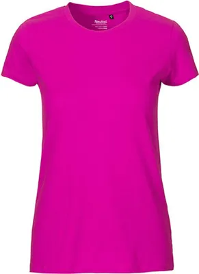 Image de Neutral O81001 | T-shirt ajusté femme / 100% coton équitable - Couleur : rose - Taille : XL