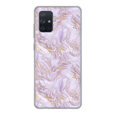 Produktbild von MuchoWow® Handyhülle Schutzhülle Hülle für Samsung Galaxy A51 5G Abstrakt - Marmor - Gold - Muster Silikon Softcase Handy Hülle - Abbildung