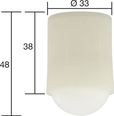 Produktbild von Kugelrolle 3 ø 33 mm, Tiefe 38 mm, Kunststoff weiß