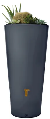 Immagine prodotto di 4rain VASO 2in1 serbatoio per acqua piovana 220 L, grigio grafite con vaschetta per piante integrata; 295640