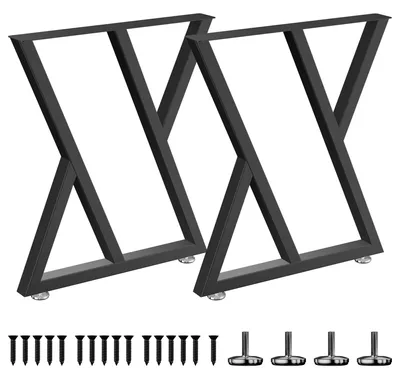 Immagine prodotto di Gambe per tavolo in metallo nero, altezza 70 cm, set da 2